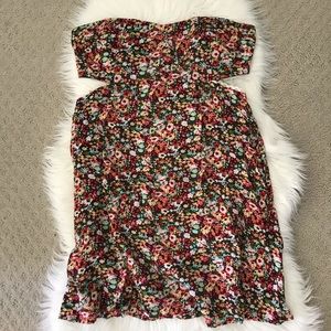 EUC - Floral Print Strapless Mini Dress (M)
